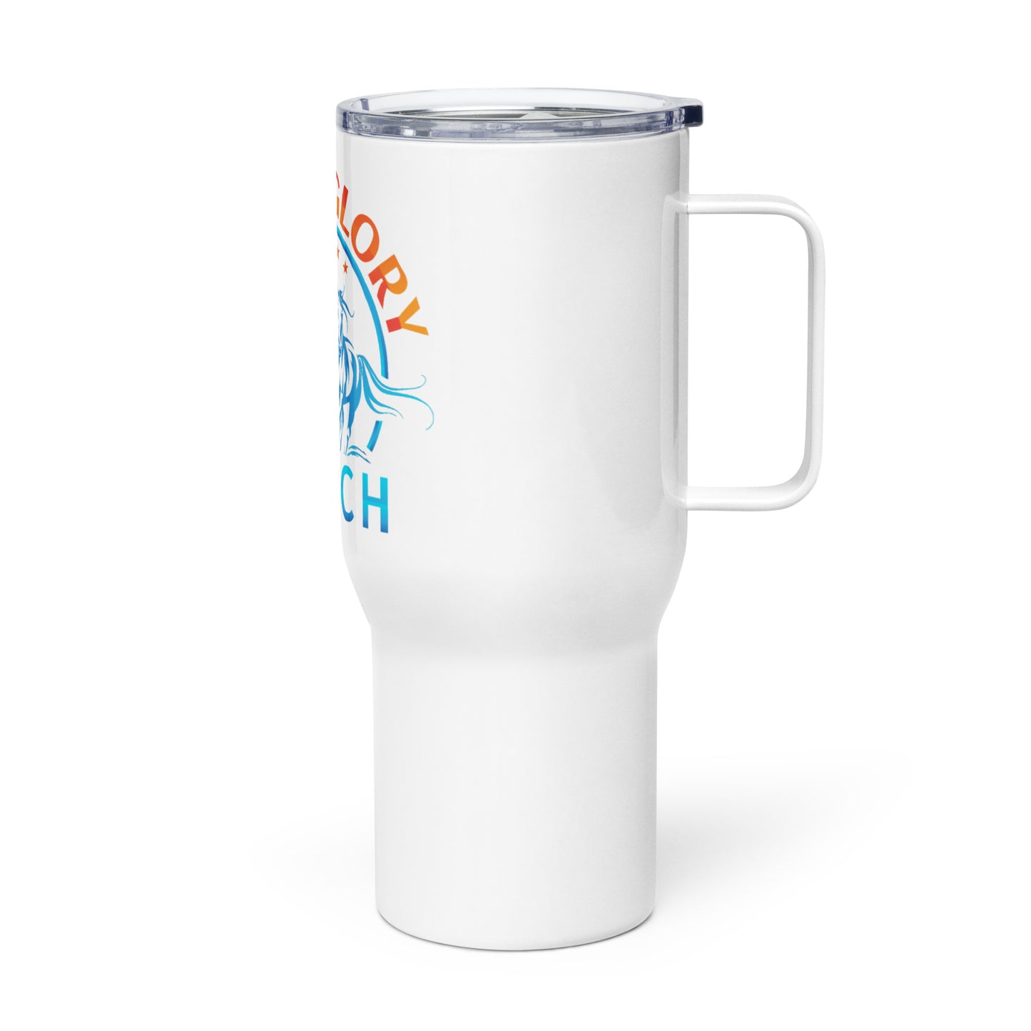 Travel mug with a handle